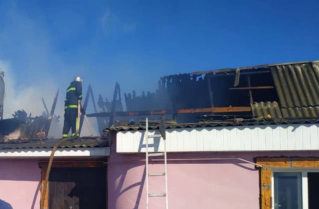 На Николаевщине спасатели потушили гараж и не допустили распространение огня на сарай с поросятами