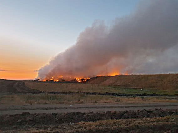 Пожар на свалке в Луговом угрожает экологии Коблевской ОТГ