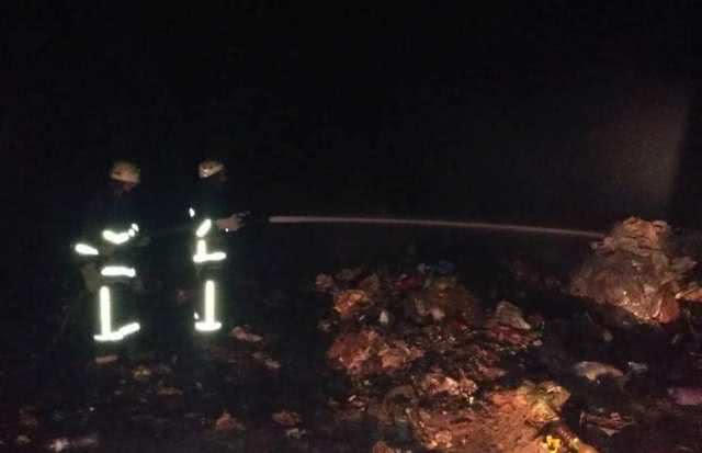 В Вознесенском районе спасатели ликвидировали пожар мусора на полигоне ТБО