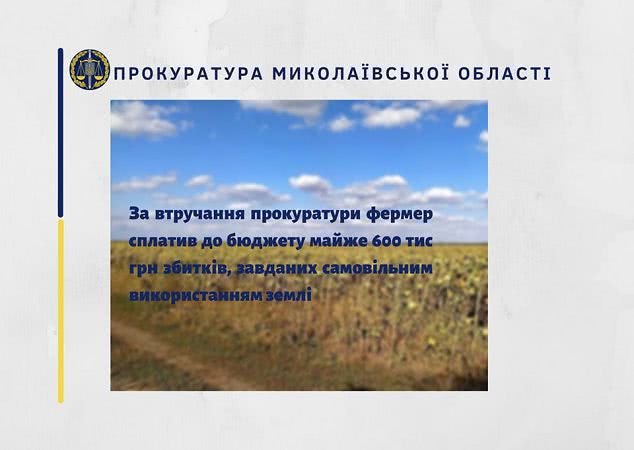 На Николаевщине фермер заплатил 600 тыс гривен штрафа за самовольное использование земли