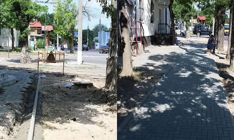 В Николаеве провели ремонт тротуара и создали комфортный для горожан уголок