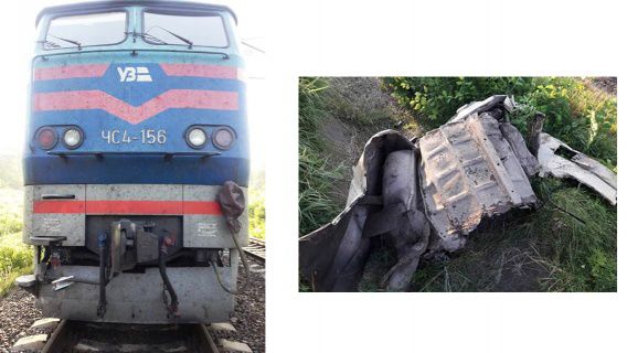 ВАЗ-нарушитель, которому поезд оторвал часть кузова, смог скрыться с места ДТП