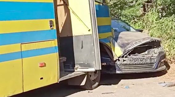 Мэр Вознесенска на своем авто врезался в маршрутку (видео)