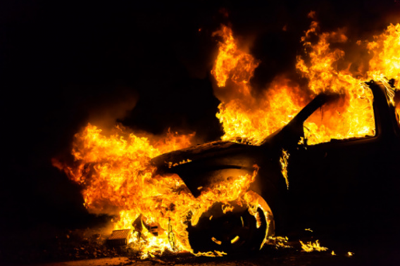 На трассе Н-24 загорелась Toyota Camry