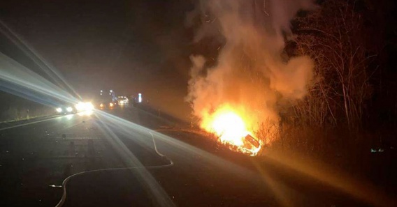 Смертельная авария на трассе Н-11: водитель "Сенса" сгорел в своей машине