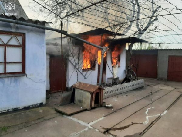 В Николаевской области едва не сгорели жилой дом и летняя кухня. Фото