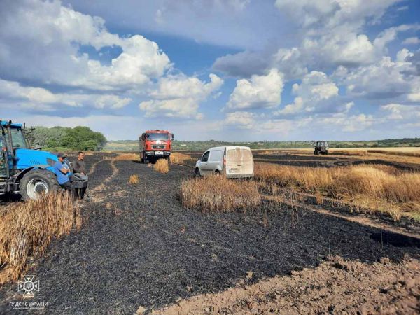 В Николаевской области выгорело два пшеничных поля