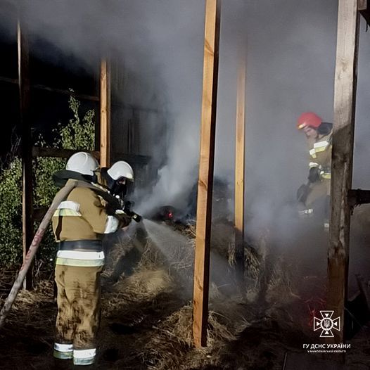 Ночью в Николаевской области произошел пожар хозяйственного здания