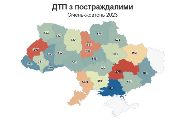 В 2023 году в Николаевской области произошло почти 900 ДТП с пострадавшими