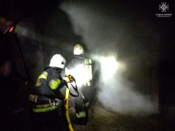 В Николаевской области в гараже ночью сгорели автомобиль «Мерседес» и трактор
