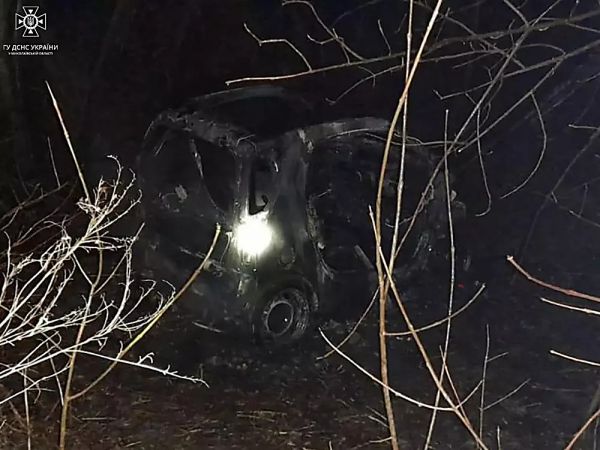 Ночью в Николаевской области в «мерседесе» сгорел водитель