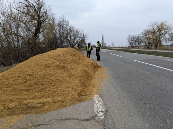 Водителя МАНа, который на Николаевщине перед весовым контролем ссыпал песок на дорогу, оштрафовали на 51 тысячу