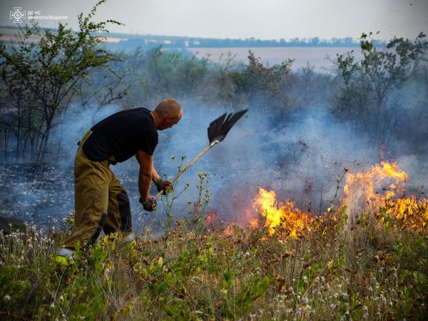 Масштабный пожар на Николаевщине тушили 6 часов