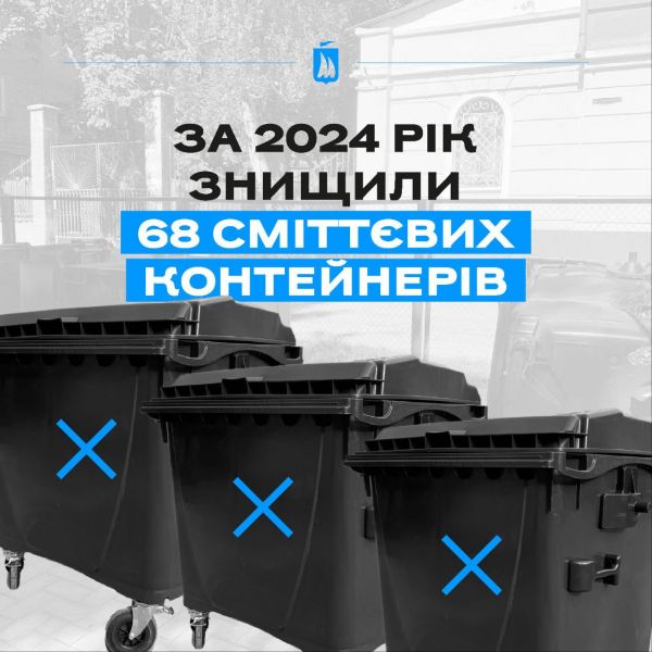 В Николаеве за два года войны уничтожили 132 мусорных контейнера