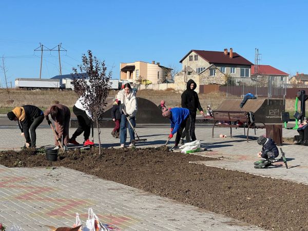 В микрорайоне Николаева на деньги грантодателей высадили сквер